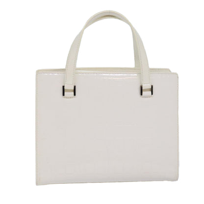 Burberry Nova Enamel Check White Handbag
