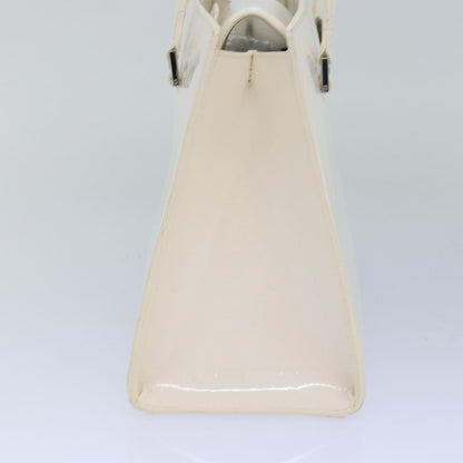 Burberry Nova Enamel Check White Handbag