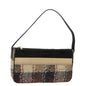 Luxury Burberry Nova Check Shoulder Bag Wool Beige Black Auth ep5128