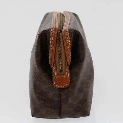 Luxury CELINE Macadam Canvas Pouch PVC Leather Brown ep867