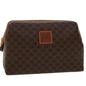 Luxury CELINE Macadam Canvas Pouch PVC Leather Brown ep868