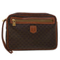 Luxury CELINE Macadam Canvas Clutch Bag PVC Leather Brown ep870