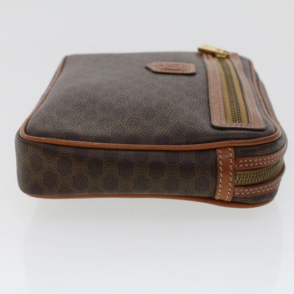Luxury CELINE Macadam Canvas Clutch Bag PVC Leather Brown ep870