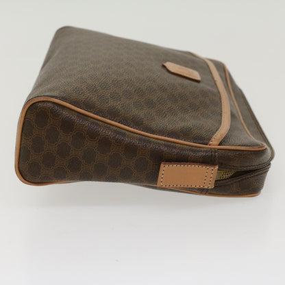 Luxury CELINE Macadam Canvas Clutch Bag PVC Leather Brown ep963
