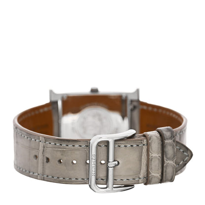 Stainless Steel Alligator Diamond Bezel Mother of Pearl 26mm Heure H Hour Quartz Watch Gris Perle
