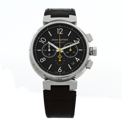 Stainless Steel Alligator 41mm Tambour Twenty Chronograph Automatic Watch Brown
