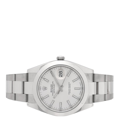 Stainless Steel 41mm Oyster Perpetual Datejust Watch Silver 126300