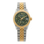 Stainless Steel 18K Yellow Gold Diamond 31mm Oyster Perpetual Datejust Watch Green Floral 278273