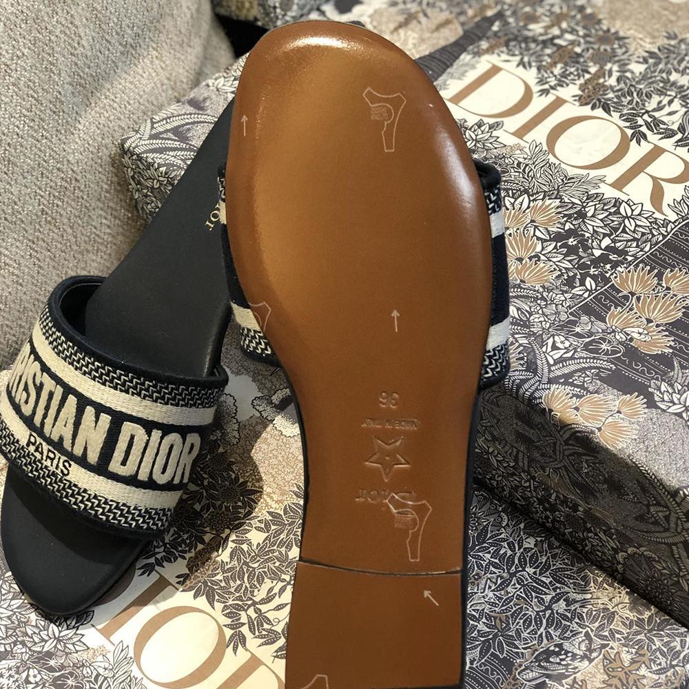 Dior Black Fabric Dway slides