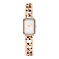 18K Beige Gold Diamond Bezel Mother of Pearl 16mm Chain Premiere Quartz Watch
