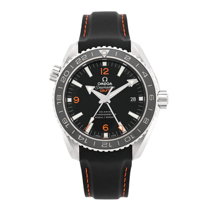 Stainless Steel Calfskin 43mm Seamaster Planet Ocean GMT Co-Axial Chronometer Automatic Watch Black 232.32.44.22.01.002