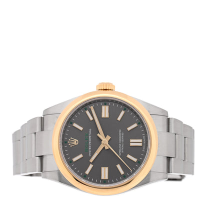 Stainless Steel 18K Yellow Gold 41mm Oyster Perpetual 100th Anniversary Watch Slate 134303