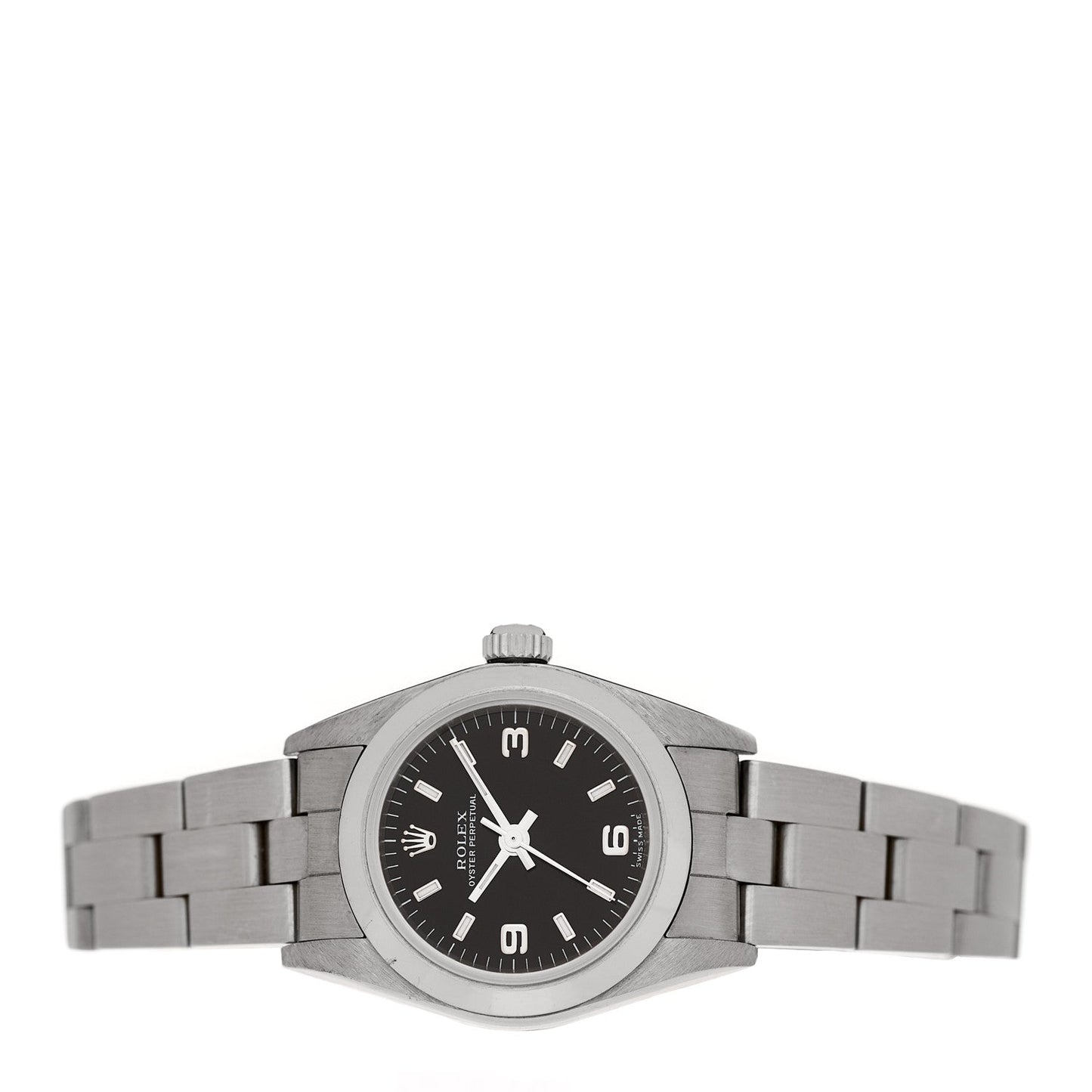 Stainless Steel 24mm Oyster Perpetual Watch Black 76080