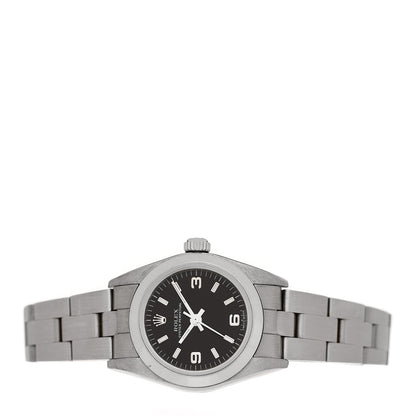Stainless Steel 24mm Oyster Perpetual Watch Black 76080
