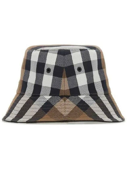 Luxury Burberry Checked Cotton Bucket Hat Brown