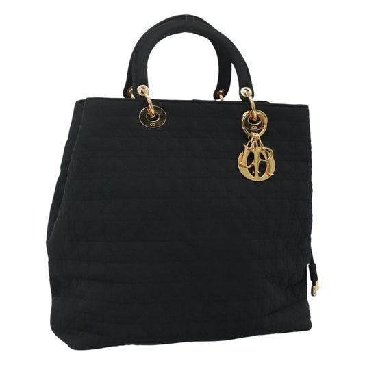 Christian Dior Lady Dior Bag Nylon Black Nylon Handbag Rovelle Bags