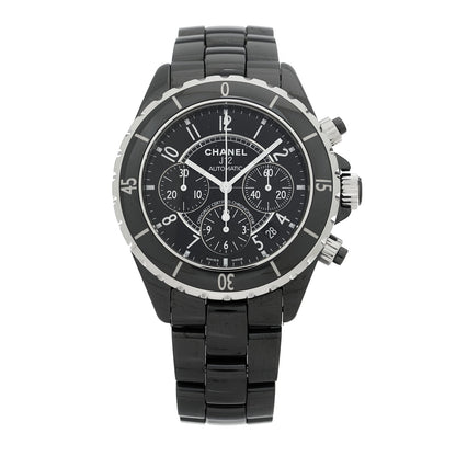 Stainless Steel Ceramic 41mm J12 Chronograph Automatic Watch Black