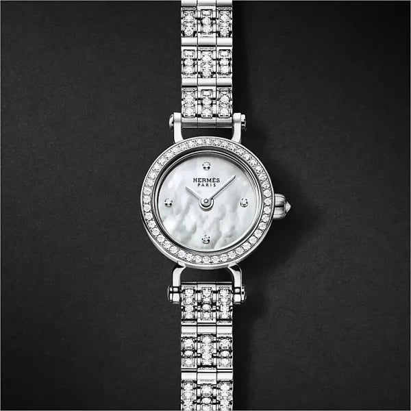 Hermes Faubourg Watch Mini Model 15 mm White Gold