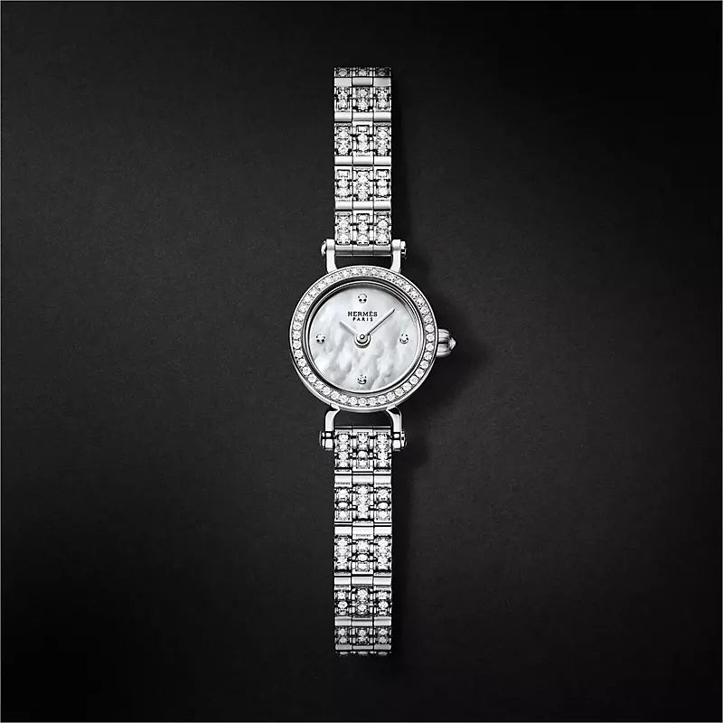 Hermes Faubourg Watch Mini Model 15 mm White Gold