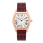 18K Pink Gold Alligator 31mm Tortue Manual Winding Watch Burgundy