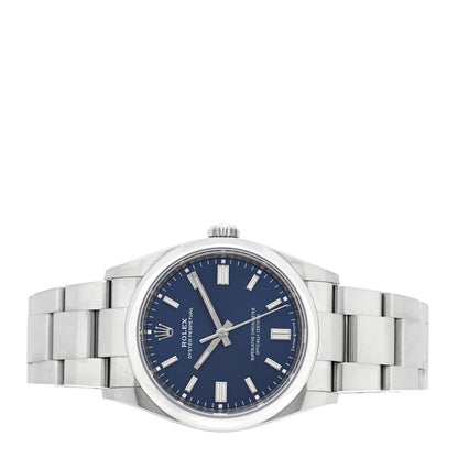 Stainless Steel 36mm Oyster Perpetual Watch Bright Blue 126000