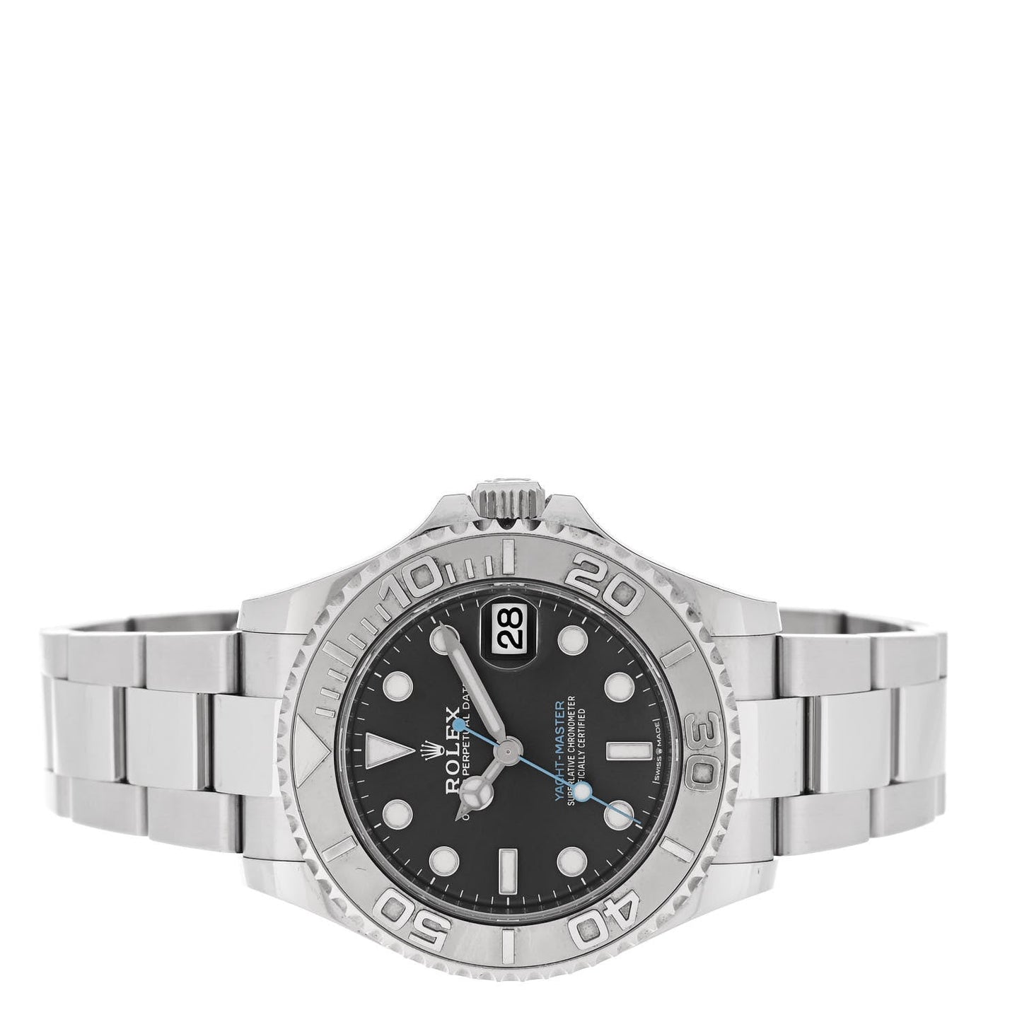 Stainless Steel Platinum 37mm Oyster Perpetual Date Yacht-Master Watch Slate 268622