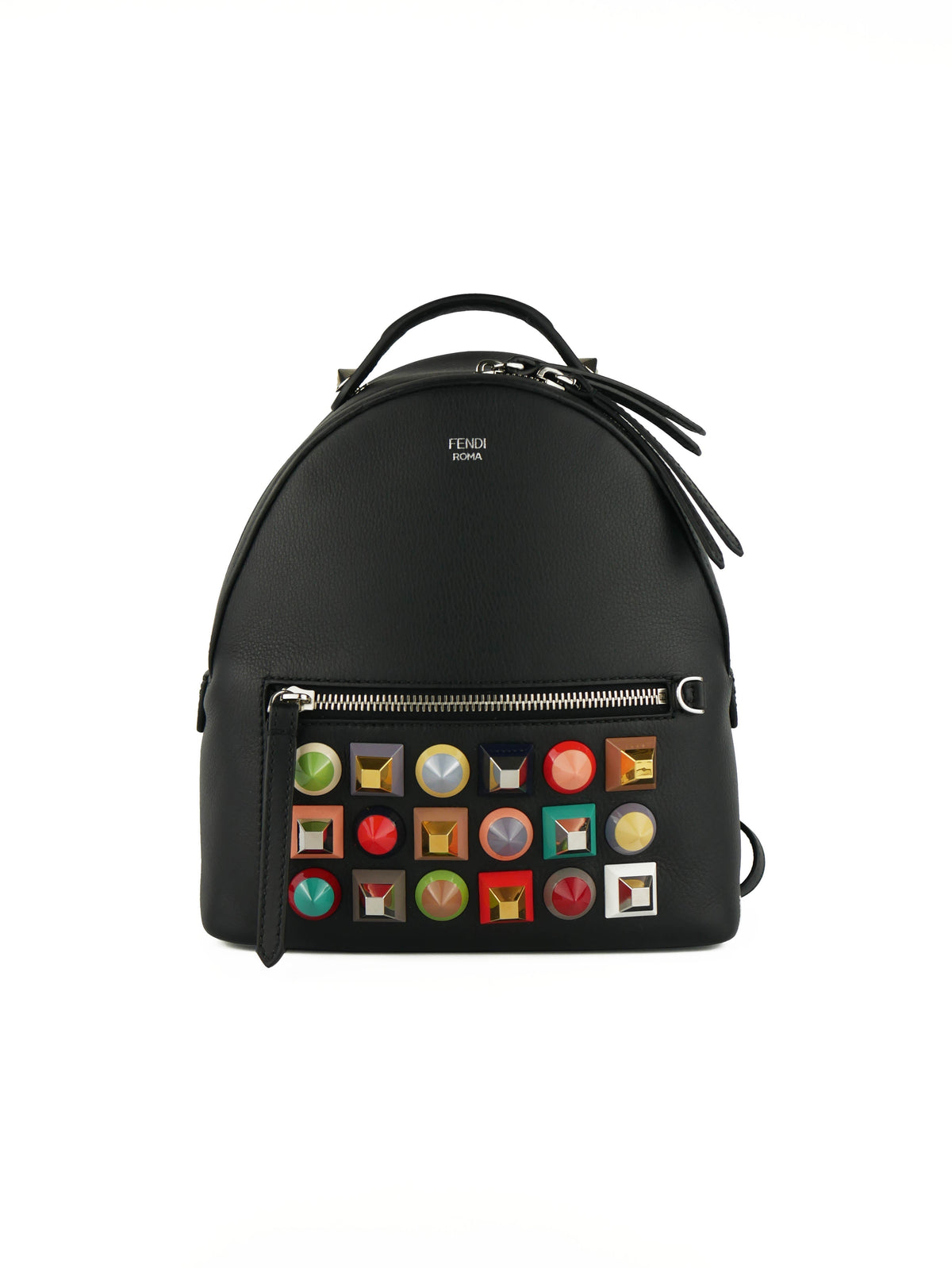 Fendi Black Mini Pyramid Studded Backpack Rovelle Bags