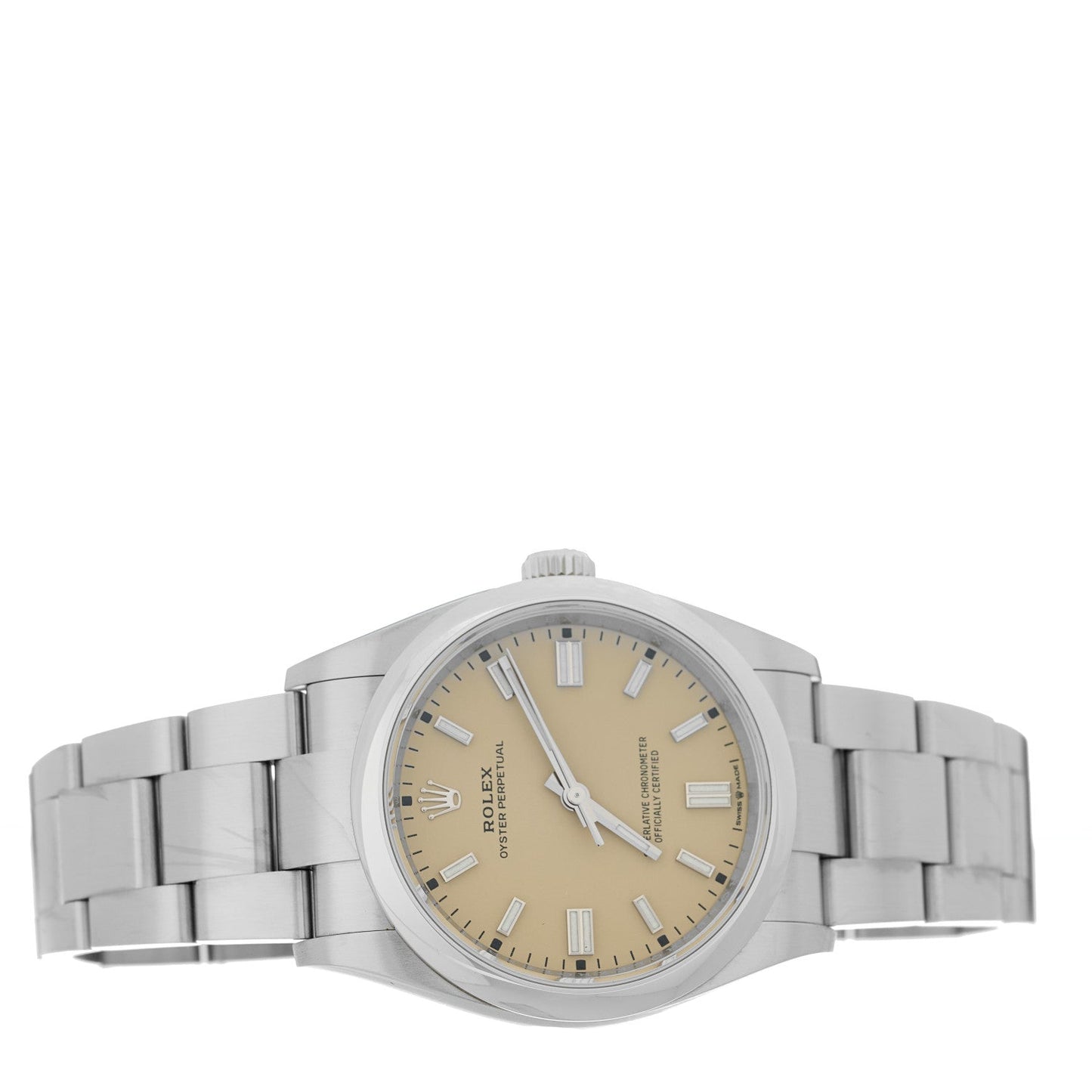 Stainless Steel 36mm Oyster Perpetual Watch Beige 126000