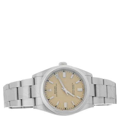 Stainless Steel 36mm Oyster Perpetual Watch Beige 126000