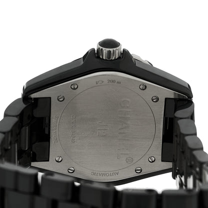 Stainless Steel Ceramic 38mm J12 Phantom Automatic Watch Black