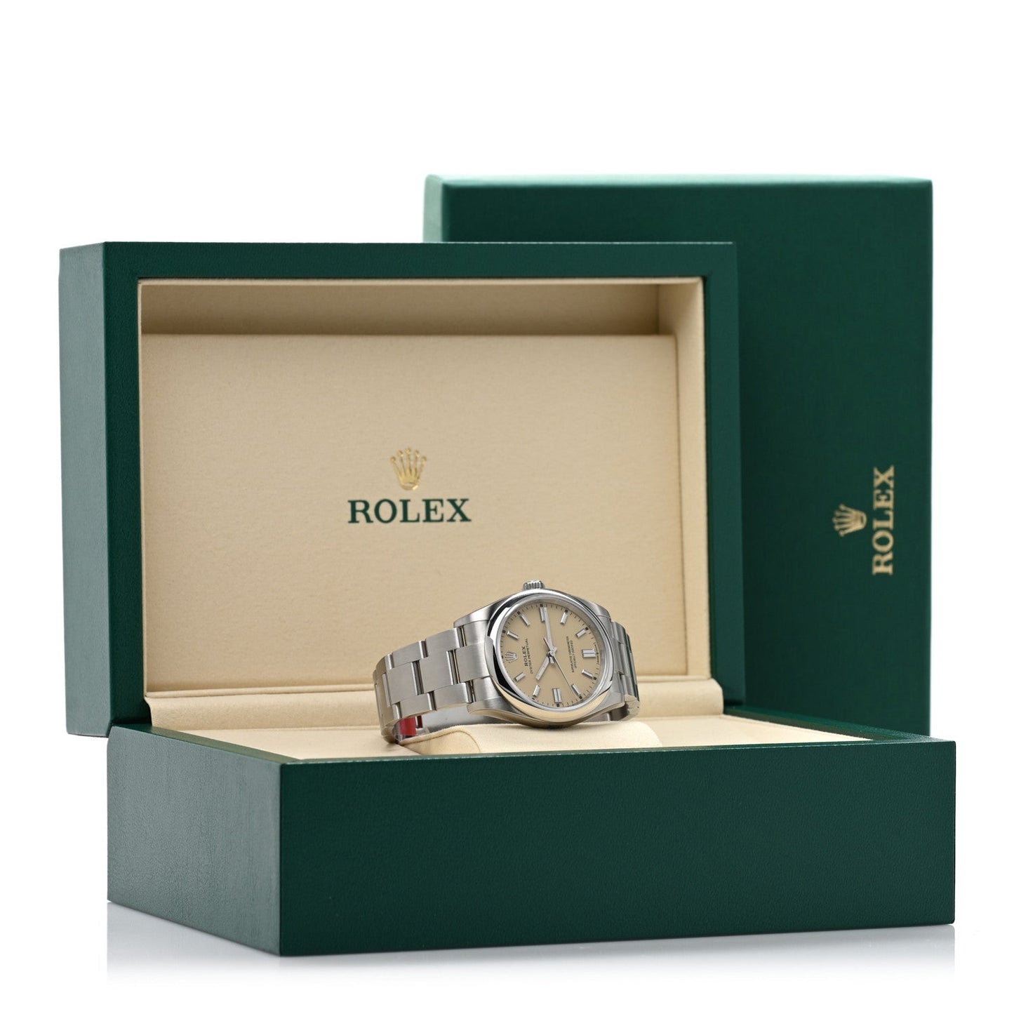 Stainless Steel 36mm Oyster Perpetual Watch Beige 126000
