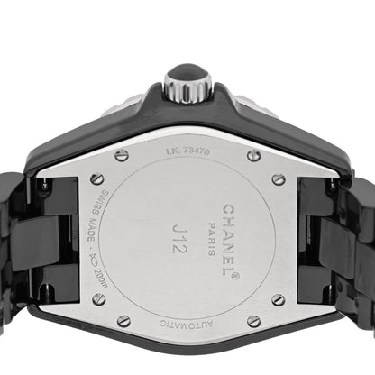 Stainless Steel Ceramic Diamond 38mm J12 Automatic Watch Black