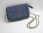 Chanel Luxury Leather Blue Clutch Blue Rovelle Bags