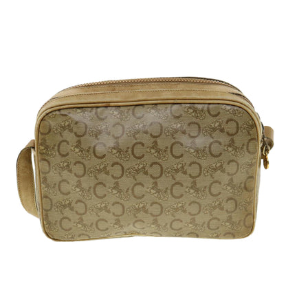 Luxury CELINE C Macadam Canvas Shoulder Bag Beige fm1641