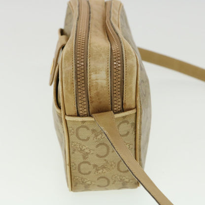 Luxury CELINE C Macadam Canvas Shoulder Bag Beige fm1641