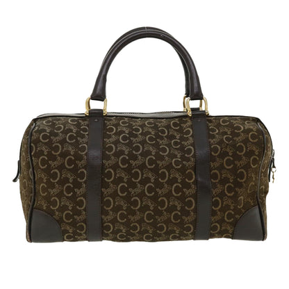 Luxury CELINE Macadam Canvas Hand Bag PVC Leather Brown fm1746