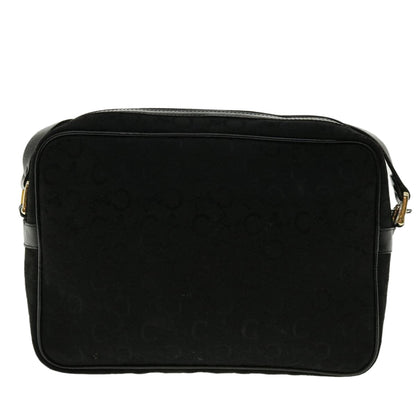 Luxury CELINE C Macadam Canvas Shoulder Bag Black fm2217