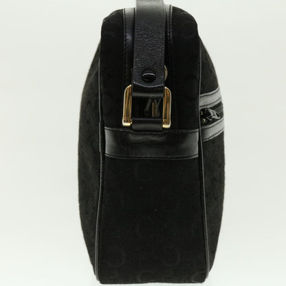 Luxury CELINE C Macadam Canvas Shoulder Bag Black fm2217