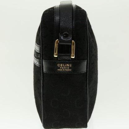 Luxury CELINE C Macadam Canvas Shoulder Bag Black fm2217