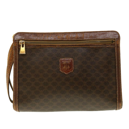 Luxury CELINE Macadam Canvas Clutch Bag PVC Leather 2Set Brown fm2235