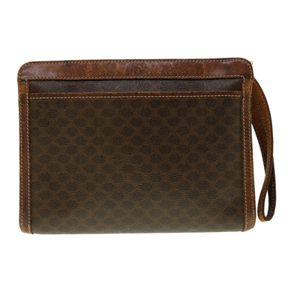 Luxury CELINE Macadam Canvas Clutch Bag PVC Leather 2Set Brown fm2235