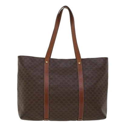 Luxury CELINE Macadam Canvas Tote Bag PVC Leather Brown fm2373