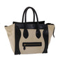 Luxury CELINE Luggage Mini Shopper Hand Bag Canvas Leather Beige fm2541