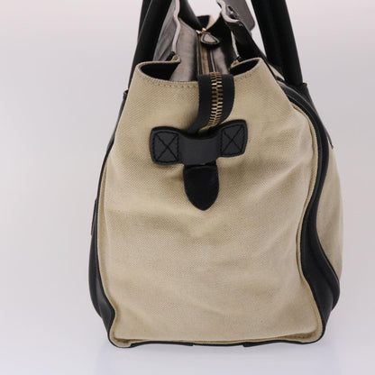 Luxury CELINE Luggage Mini Shopper Hand Bag Canvas Leather Beige fm2541