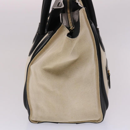 Luxury CELINE Luggage Mini Shopper Hand Bag Canvas Leather Beige fm2541