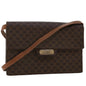 Luxury CELINE Macadam Canvas Shoulder Bag PVC Leather Brown fm2547