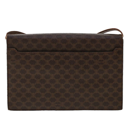 Luxury CELINE Macadam Canvas Shoulder Bag PVC Leather Brown fm2547