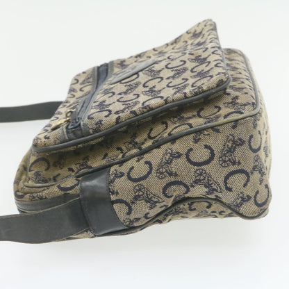 Luxury CELINE Horse Carriage C Macadam Canvas Shoulder Bag Navy Blue fm272