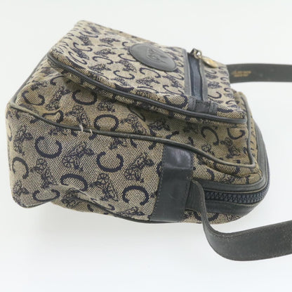 Luxury CELINE Horse Carriage C Macadam Canvas Shoulder Bag Navy Blue fm272