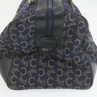 Luxury CELINE horse carriage C Macadam Canvas Hand Bag Navy Blue fm274